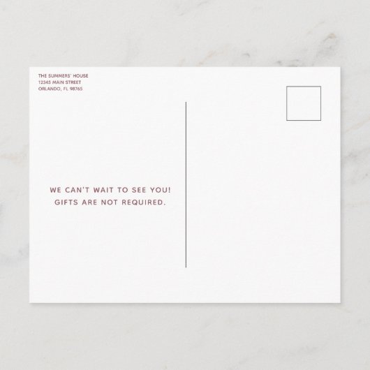 50と素晴らしいバラ金ゴールドグリッターエレガント誕生日 インビテーションポストカード (裏面)