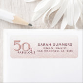 50と素晴らしいバラ金ゴールドグリッタータイポグラフィ ラベル (インサイチュ)