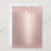 50と素晴らしいバラ金ゴールドグリッタードリップ誕生日 招待状 (裏面)