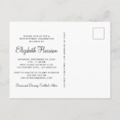 50と素晴らしいバラ金ゴールドグリッター誕生日パーティー インビテーションポストカード (裏面)