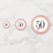 50と素晴らしいバラ金ゴールドグリッター誕生日 コンフェッティ (正面)