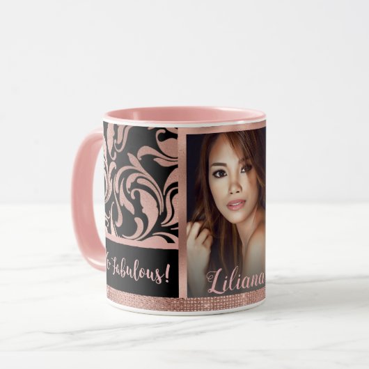 50と素晴らしいバラ金ゴールドダマスク50誕生日 マグカップ (正面左)