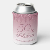 50と素晴らしいバラ金ゴールドピンクドリッピンググリッター 缶クーラー (缶裏面)