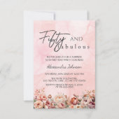 50と素晴らしいバラ金ゴールドフローラ50誕生日 招待状 (正面)