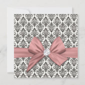 50と素晴らしいバラ金ゴールドボウダマスク50誕生日 招待状 (裏面)