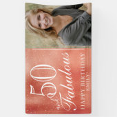 50と素晴らしいバラ金ゴールドメタリック写真 横断幕 (縦)