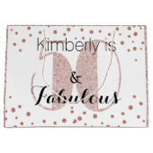 50と素晴らしいバラ金ゴールドユニーク誕生日パーティー ラージペーパーバッグ (正面)