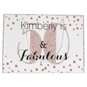 50と素晴らしいバラ金ゴールドユニーク誕生日パーティー ラージペーパーバッグ (裏面)