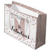 50と素晴らしいバラ金ゴールドユニーク誕生日パーティー ラージペーパーバッグ (正面アングル)