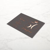 50と素晴らしいバラ金ゴールド誕生日 箔招待状ポストカード (回転した状態)