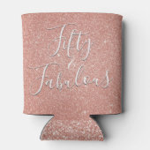 50と素晴らしいバラ金ゴールド赤面ピンクグリッター 缶クーラー (裏面)