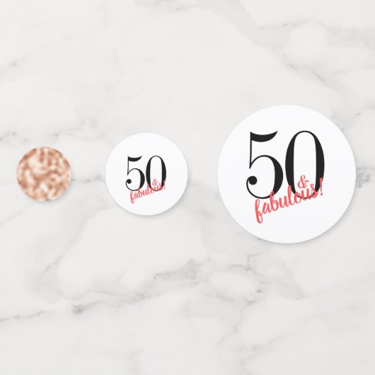 50と素晴らしいバラ金ゴールド50番目の誕生日 コンフェッティ (裏面)