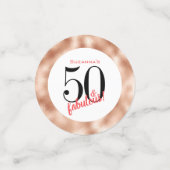 50と素晴らしいバラ金ゴールド50番目の誕生日 コンフェッティ (スモール正面)