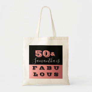50と素晴らしいバラ金ゴールド50誕生日 トートバッグ