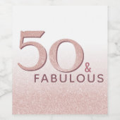 50と素晴らしいバラ金ゴールド50誕生日 モダン ワインラベル (シングルラベル)