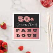 50と素晴らしいバラ金ゴールド50th誕生日パーティー スタンダードカクテルナプキン (インサイチュ)