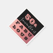 50と素晴らしいバラ金ゴールド50th誕生日パーティー スタンダードカクテルナプキン (角)
