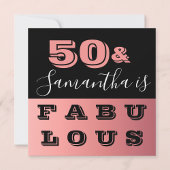 50と素晴らしいバラ金ゴールド50th誕生日パーティー 招待状