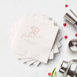50と素晴らしいバラ金ゴールド50th誕生日パーティー 箔ナプキン