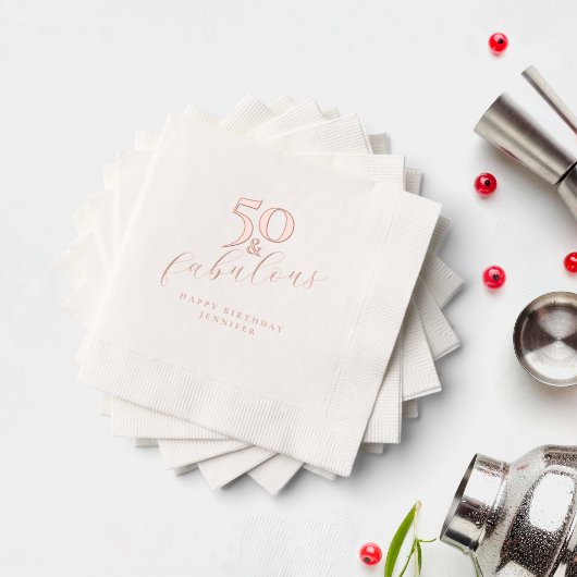 50と素晴らしいバラ金ゴールド50th誕生日パーティー 箔ナプキン