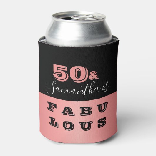 50と素晴らしいバラ金ゴールド50th誕生日パーティー 缶クーラー (缶正面)