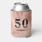 50と素晴らしいパーソナライズされたバラ金ゴールド誕生日 缶クーラー (缶裏面)