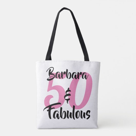 50と素晴らしいパーソナライズされた誕生日パーティー トートバッグ (裏面)