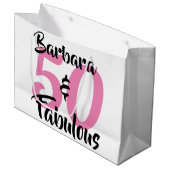 50と素晴らしいパーソナライズされた誕生日パーティー ラージペーパーバッグ (正面アングル)