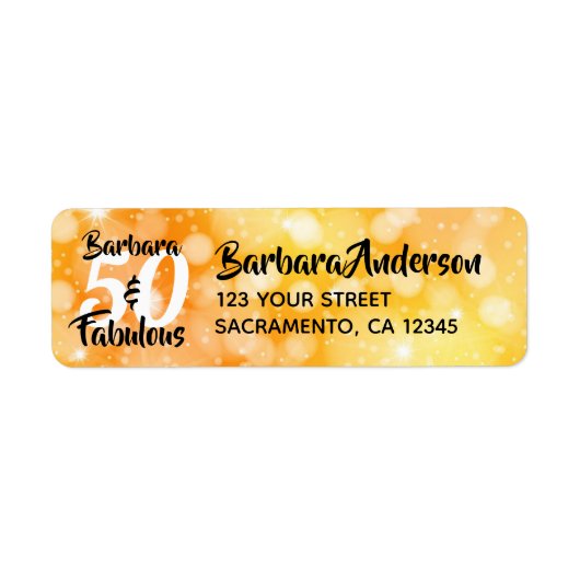 50と素晴らしいパーソナライズされた誕生日部品 ラベル (正面)