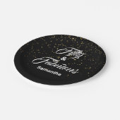 50と素晴らしいパーソナライズされた金ゴールドグリッターブラック ペーパープレート (アングル)