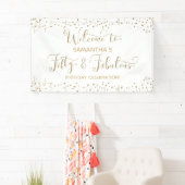 50と素晴らしいパーティーのようこそ金ゴールドとホワイト2 横断幕 (インサイチュ)