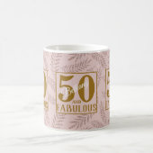 50と素晴らしいパーティーフェイクバラ金ゴールドグリッターcoff コーヒーマグカップ (中央)