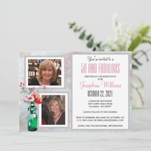 50と素晴らしいパーティー写真フローラ 招待状 (スタンド正面)