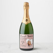 50と素晴らしいパープルグラムサンキュー誕生日 スパークリングワインラベル (正面)