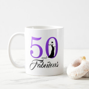 50と素晴らしいパープルフォイル50誕生日 コーヒーマグカップ