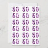 50と素晴らしいパープルフローラ50誕生日 招待状 (裏面)
