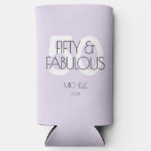 50と素晴らしいパープル50モダン歳の誕生日パーティー スリム缶クーラー (正面)