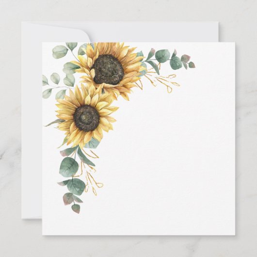 50と素晴らしいヒマワリのユーカリ50誕生日 招待状 (裏面)