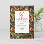 50と素晴らしいヒョウのジャングルの水色 招待状 (スタンド正面)