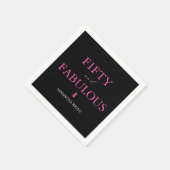 50と素晴らしいピンクとブラックの誕生日 スタンダードカクテルナプキン (角)