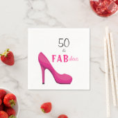 50と素晴らしいピンクとブラック50誕生日 スタンダードカクテルナプキン (インサイチュ)