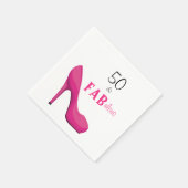 50と素晴らしいピンクとブラック50誕生日 スタンダードカクテルナプキン (角)