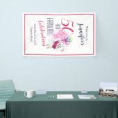 50と素晴らしいピンクと白の犬 横断幕 (トレードショー)