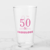 50と素晴らしいピンクのスタイリッシュ誕生日プレゼント タンブラーグラス (裏面)