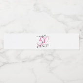 50と素晴らしいピンクのパーソナライズされた誕生日パーティー ペットボトルラベル (シングルラベル)