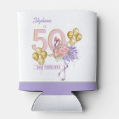 50と素晴らしいピンクのフローラフラミンゴクーラーボックス 缶クーラー (裏面)