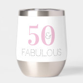 50と素晴らしいピンクのモダン誕生日パーティーの好意 (背面)