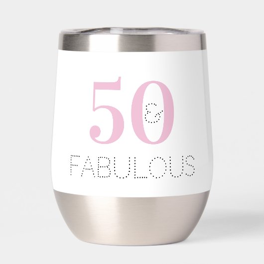 50と素晴らしいピンクのモダン誕生日パーティーの好意 (背面)