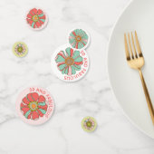 50と素晴らしいピンクのレトロフローラテーブル紙吹雪 コンフェッティ (グループ)