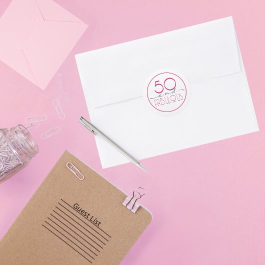 50と素晴らしいピンクのレトロヴィンテージタイポグラフィ ラウンドシール